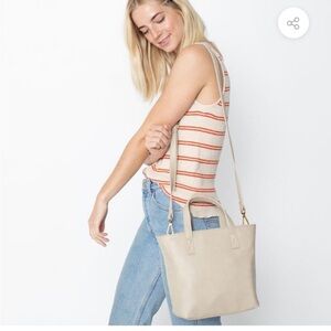 Fawn design mini tote. Vegan leather. Bone. NWT